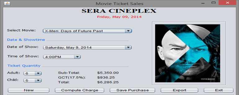 Movie Ticket Sales Program using Java