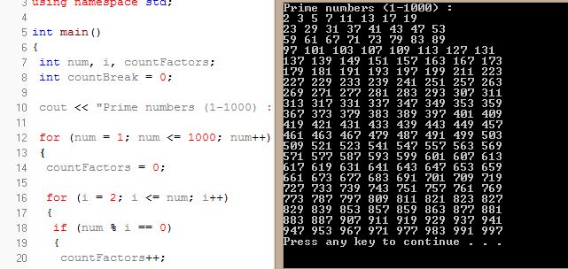 C++ program that display all the prime numbers between 2 and 1000