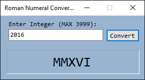 Convert Integer to Roman Numeral using C#