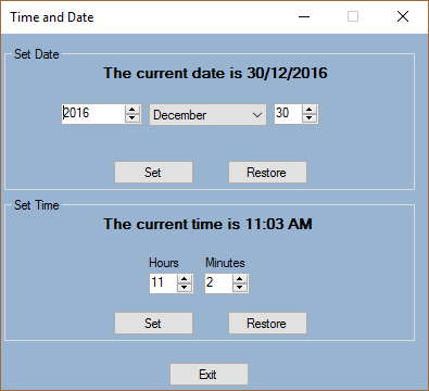 Time and Date Changer in C#